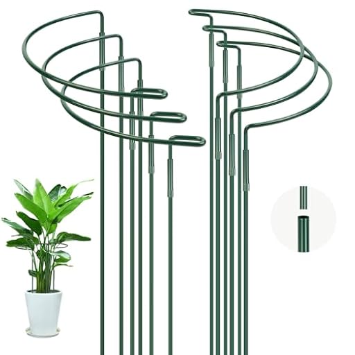 OFFCUP Estacas Soportes para Plantas, 6PCS 20x35cm Tutor Plantas, Reutilizable Metal Semicirculares Soportes para Plantas, Soporte para Plantas de Jardín para Flores Rosa Tomates Trepadoras Arbusto | Ya disponible en tu tienda friki favorita! En mundofriki.es!