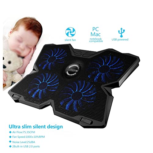 Base para laptop con 4 ventiladores para laptops 12-17" miniatura 6