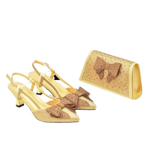 Ensemble chaussures et sacs de fête escarpins pointus pochette soirée