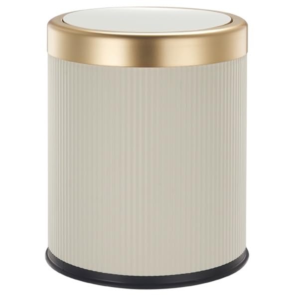 KITCHEN MOVE Poubelle Push en Plastique 8L GLINT Crème et Or