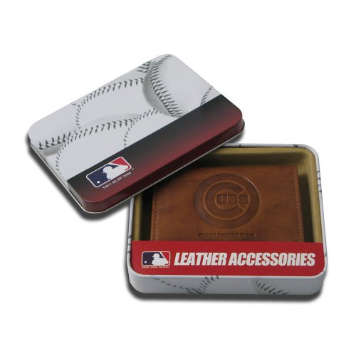 Rico Industries STR5301 MLB Chicago Cubs Embossed Genuine Cowhide Leather Trifold Wallet