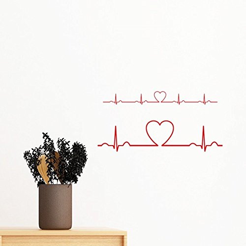 Autocollant mural électrocardiogramme DIYthinker 50cm pour chambre - 2