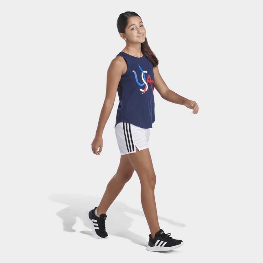 adidas Girls' Sleeveless Curved Hem Tank3