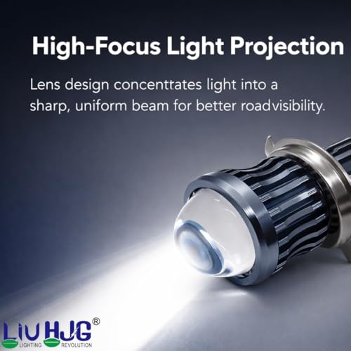 Image of LIU HJG High Bright LED H4 Headlight Bulb Waterproof & Dustproof 50W 12V DC Power Yellow White & Flashing Light Reflection High /Low Beam Universal fit for All Bikes & Cars Model (Pack of 1)