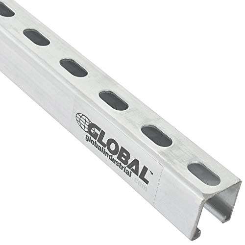 Global Industrial Slotted Channel, 12 Gauge, Pre-Galvanized Zinc Plated, 1-5/8