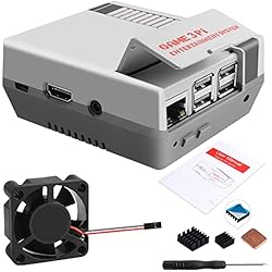 Ventilador Nespi Case GeeekPi Retro Gaming Nes3Pi Funda para Raspberry Pi 2B/3B/3B+ Funda con Ventilador de refrigeración Disipadores de Calor