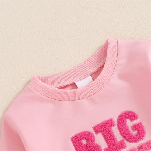 FIOMVA Little Sister Newborn Outfit Baby Girl Bubble Romper Sweatshirt Big Sister Matching Outfits Infant Fall Clothes4