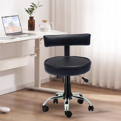 Image of NEWTURN Funk Premium Leatherette Office Chair | Medium Back Ergonomic Home and Office Executive Chair with Spacious Cushion Seat & Heavy Duty Metal Base (Black)
