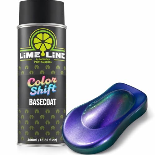 LiME LiNE Automotive Spray Paint, Chameleon Color Changing Urethane Basecoats Aerosol - Finish with High Gloss Double Shot 2K Clearcoat System (Chameleon (Purple + Red + Green))