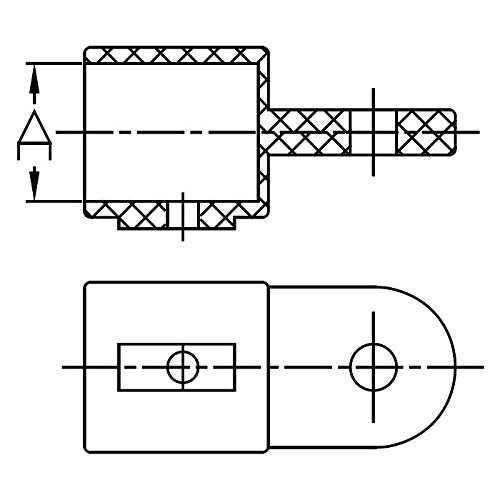 White Water 58700B Marine Boat Black External Eye End, 3/4