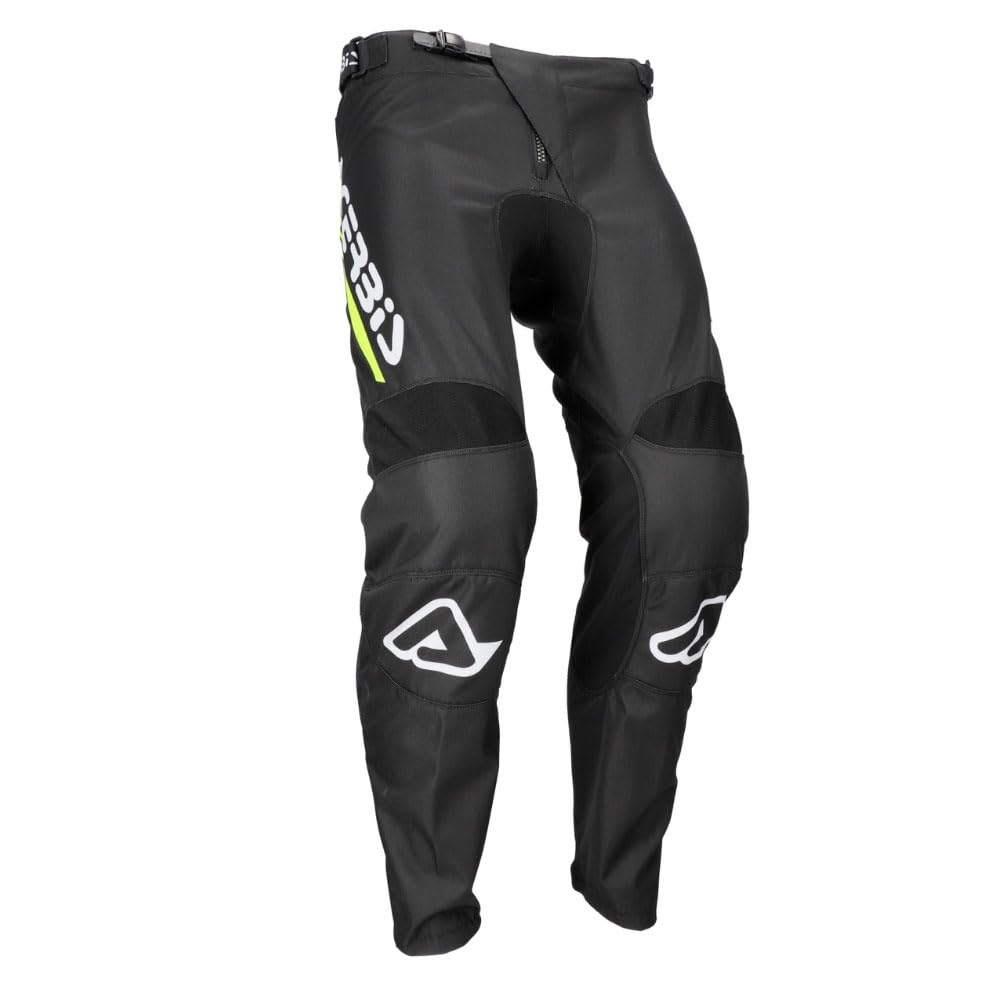 Acerbis MX Linear Lugo Mono Pantaloni da motocross, nero/bianco/giallo, 32