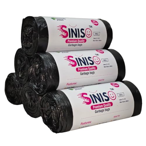 Image of Brand - Leak Proof Eco-Friendly Garbage bags | Small 17x19 inches|30 bags x 6 Roll-180 bags| For Dry & Wet Waste | Black (6)