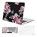 MOSISO Plastic Pattern Hard Case Shell & Keyboard Cover & Screen Protector Compatible MacBook Air 11 Inch (Models: A1370 & A1465), Peony