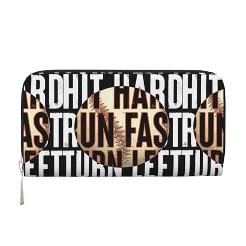 ayvcxui Hit Hard Run Fast Turn Left Baseball PU Leather