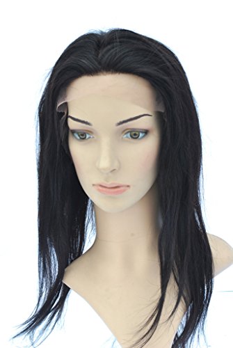 MARIAN Lace Front Wig - 100% Remy Human Hair 16inch Natural Straight&Black