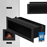 KOTARBAU® Rejilla Ventilacion - Acero Revestido - 30 cm - Negro - Rejilla Ventilacion Chimenea - Resistente Calor - Moderna Decorativa