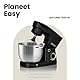 ZEEGMA PLANEET EASY Planetenroboter 1500 W Multifunktionale Küchenmaschine mit 5,2 L Schüssel mit 2 Griffen, Mixer mit 10 Geschwindigkeitsstufen mit Haken, Rührer, Schneebesen, Deckel mit Maßangaben
