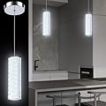 Modern LED Crystal Pendant Lights Kitchen Island with Remote, Adjustable Height Pendant Light Fixtures, Dimmable Chandelier for Dining Room, Bedroom, Living Room, Farmhouse(1 Pack)
