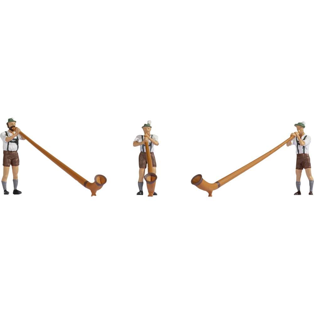 NOCH Alphorn Blower Traditional Costume Clothing Set for Gauge H0, Ideal for Rural Model Railway Scenes