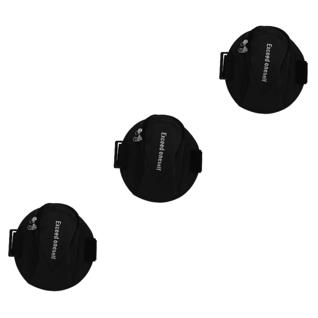 DOITOOL 3piezas Brazalete Deportivo Unisex y Resistente Al Agua para Correr Jogging y Ciclismo Bolsa Multifuncional para Teléfono Llaves y Tarjetas Negro
