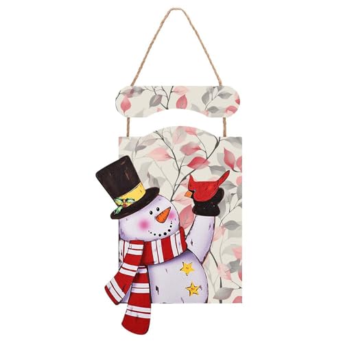 Peinture de Noël en bois bonhomme de neige pour salon chaleureux
