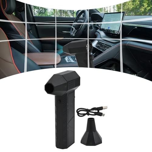 WheatThrive Plumero de aire eléctrico 130000RPM 52m/s, 8000mAh ventilador turbo inalámbrico con carga tipo C, limpiador de mano ajustable para coche, PC, oficina