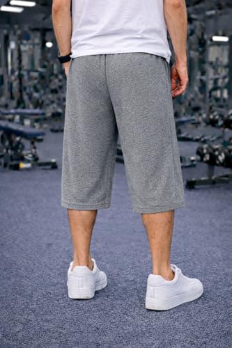 Image of Mack Jonney Men's Sports Capri Pants | Lightweight Polyester Workout 3 /4 Pants with Elastic Waist for Gym, Running & Training-M8356