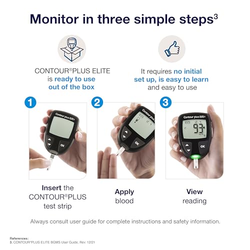 Image of Contour Plus Elite Blood Glucose Monitoring System (Glucometer with Contour Plus Blood Glucose Test Strip 25S Free) | with Bluetooth