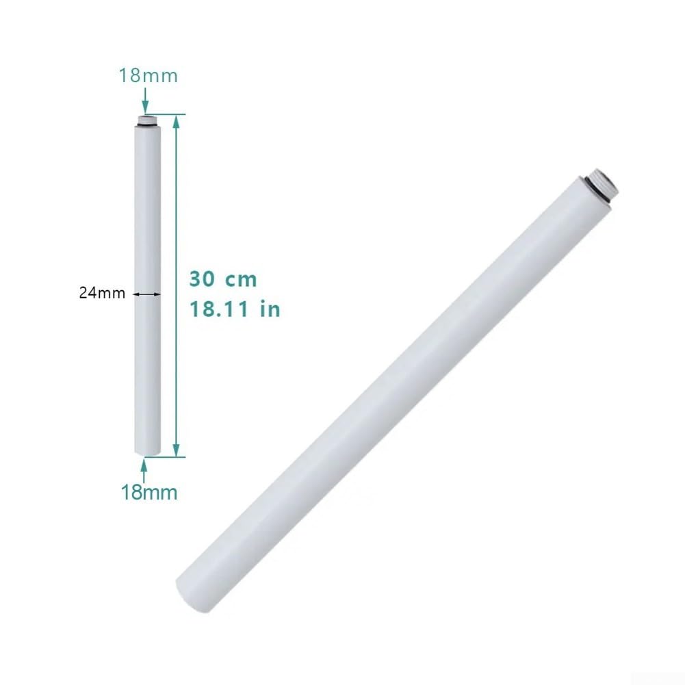 30 cm przedłużacz prysznicowy ze stali nierdzewnej chromowana rura do łazienki głowica prysznicowa przedłużacz systemu prysznica ulepszenie łatwa instalacja białe wykończenie