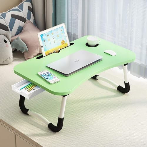 Supreme Supplies Premium Laptop Bed Table for Ultimate Comfort and Efficiency, Foldable Lap Desk For Bed and Sofa Breakfast Bed Tray, Cup Holder for Eating, Writing, Working on Bed/Sofa (Green) - Image 2