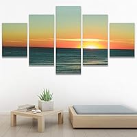 SIGNWIN 5 Panel Canvas Wall Art Multicolor Nature Neon Photography Trees Tropical for Home Decorations Ready to Hang - 60