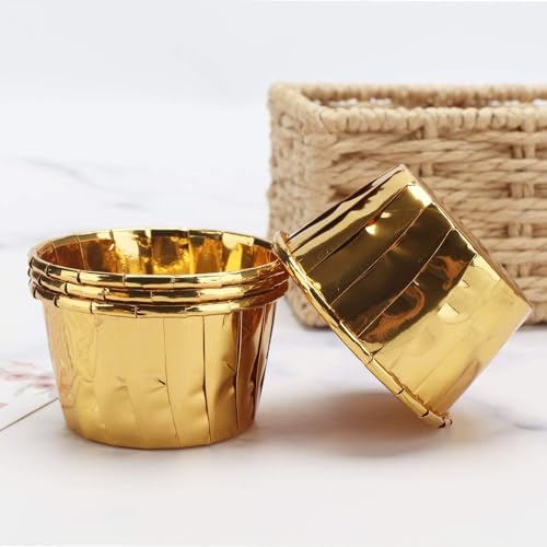 Image of Jubilant 50 Pcs Cupcake Liners, Disposable Ramekin Muffin Baking Cups, Aluminum Cupcake Cups, Little Foil Baking Cups