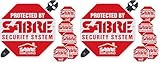 SABRE Yard Sign and Security Decals, Warns Intruders That The Property Is Secured With An Alarm, Bold Red Color For Visibility, Includes Stake For Yard Sign, Decals Easily Stick To Windows (Pack of 2)