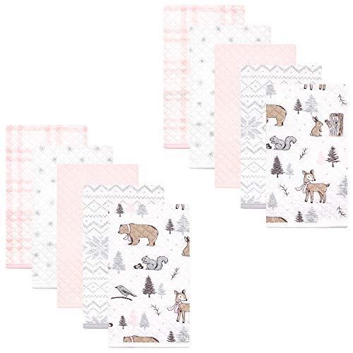 Image of Hudson Baby Unisex Baby Quilted Burp Cloths, Winter Forest, One Size