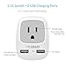 TESSAN Israel Power Adapter, Type H 3 Prong Grounded Travel Plug Adaptor with 2 USB Phone Charger 1 American Outlet for US to Israeli Palestine Jerusalem