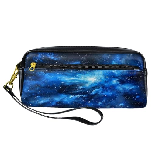 Astuccio per matite astuccio per cancelleria per studenti con cerniera per ragazzi e ragazze forniture per scuola e ufficio motivo: galassia stellata Multi poliuretano blu