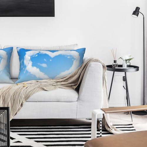 Housses de coussin cœur plage romantique canapé lit imitation lin - 8