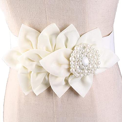 Beaded Elastic Flower Cummerbunds Female Dress Corsets Waistband Belts Bow Decoration Wide Belt3