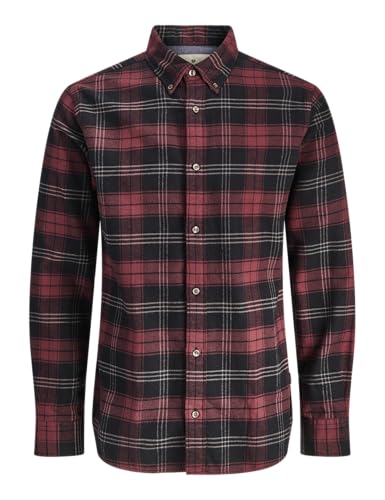 JACK & JONES Flannel Shirt Ch Jprblubarkley X-Mas L/S-Camiseta de Franela, Puerto, XXL Hombres