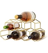 Amazon.com: Urban Deco Small Gold Wine Rack 9 Bottle Holder Countertop ...