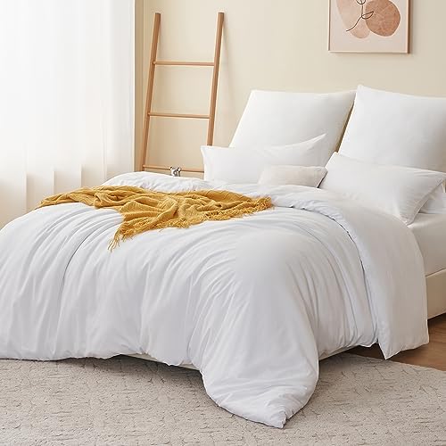 Housse de couette 240x260 cm fermeture éclair blanc en microfibre
