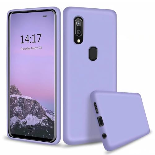 MUTOUREN Phone Case Compatible with Samsung Galaxy A40 TPU Liquid Silicone Gel Rubber Soft Cover Anti-Scratch Shockproof Case, Purple