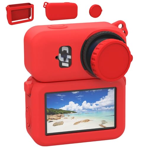 Honbobo DJI Osmo Nano用 シリコンスリーブケース ソフト保護カバー シェルバッテリーサイドオープンケース Nanoアクションカメラ用プロテクター (Red)