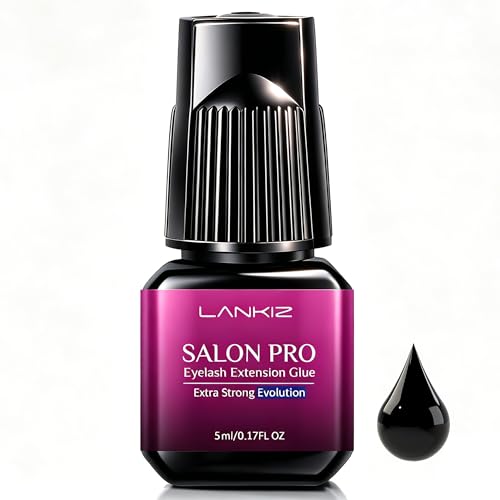 5ML Professional Eyelash Glue for Extensions Low-Irritation & Low-Fume Individual Lash Glue 0.5-1s Fast Drying with 8-Week Retention Flexible Comfort Bond Lash Extension Glue for Salon Lash Artists