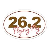Charmed Running Brand Flying Pig Marathon 26.2 Script Car Magnet