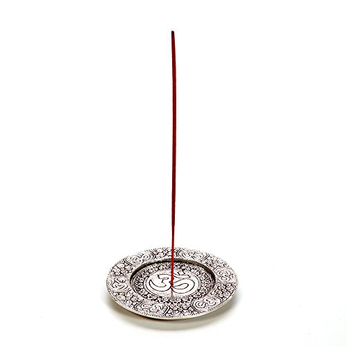 Hosley Aluminum Incense Sticks Burner Votive Pillar Holder 4.5 Inch Diameter Aged Silver Finish Tibetan Style Incense Holder Ideal Gift For Aromatherapy Zen Spa Reiki Chakra Candle Garden Settings O4 #TOP3