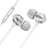 mini2xゲーミング ハイレゾ イヤホン マイク 通話 リモートワーク 会話可能 VC ボイスチャット 対応 普段使い 通勤 通学 ゲーム パソコン PC リモートワーク ZOOM 音楽 ハイレゾ音声 (3.5mmジャックのある機種に対応しています。(シルバー)