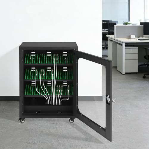 Image of 50 Device Cell Phone Charging Station, Rechargeable Cellphone Locker Storage Charging Station, Mobile Charging Cabinet for Cell Phone, USB Cell Phone Charging Cart with Lock