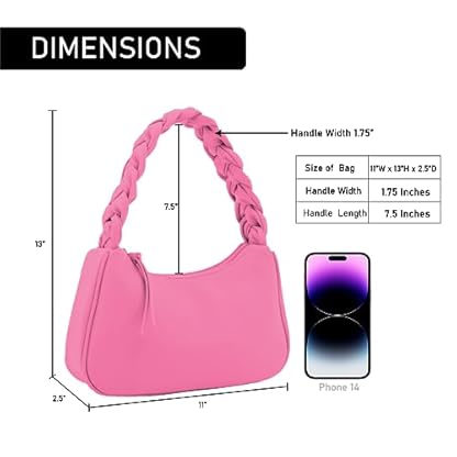 Emperia Braided Top Handle Shoulder Bag For Women, Trendy Designer Small Hobo Tote Handbag - Image 5