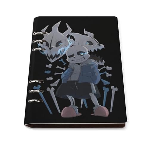 バインダーノート アンダーテール サンズ ルーズリーフノート システム手帳 手帳 日記帳 メモ帳 6穴 A5サイズ PUレザー リフィル手帳 文房具 オフィス用品